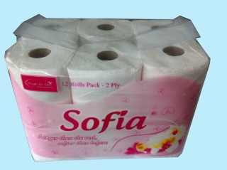 Giấy vệ sinh Sofia  hồng 12 - SFAH12